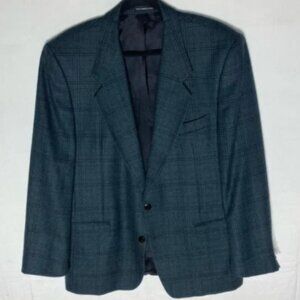 Vintage Moores Peruvian Alpaca Green Alpaca Wool Blend Plaid Blazer 42R